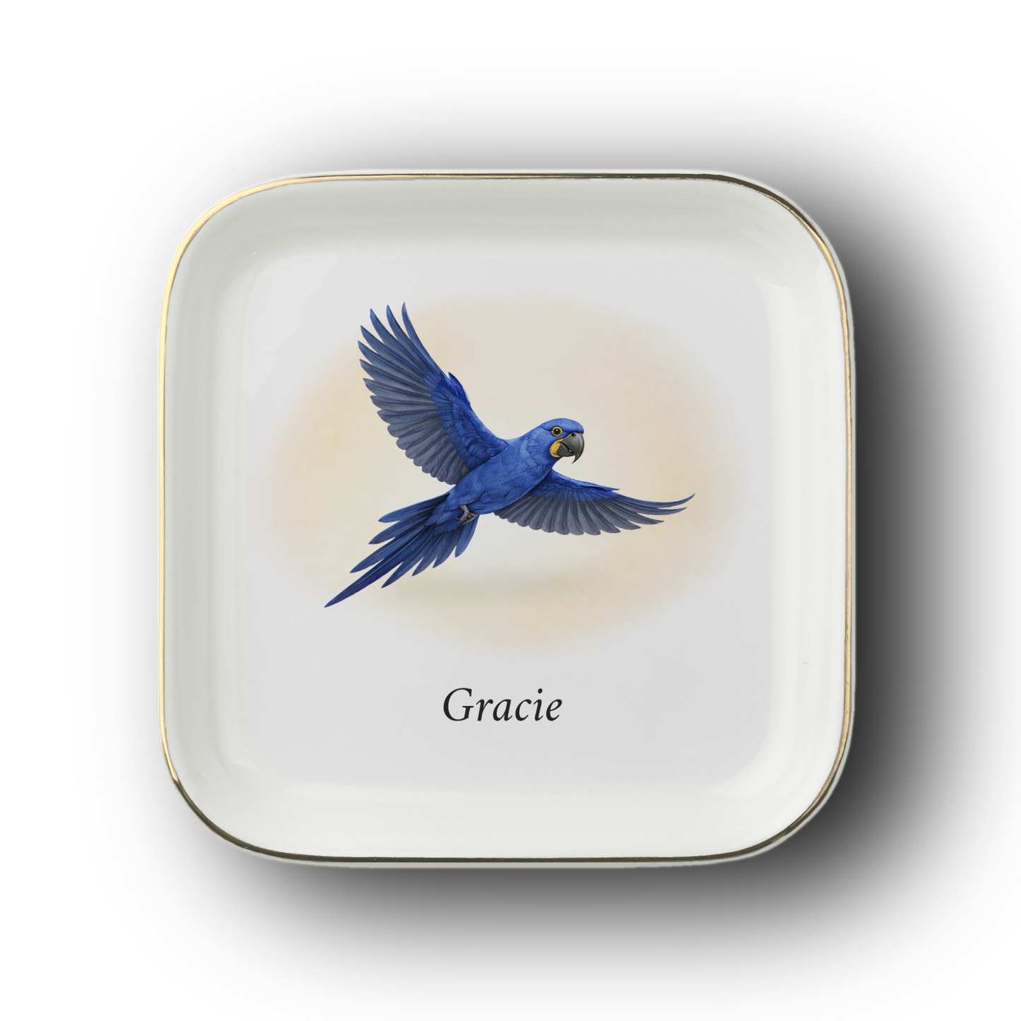 Personalized Bird Memorial Jewelry Dish
