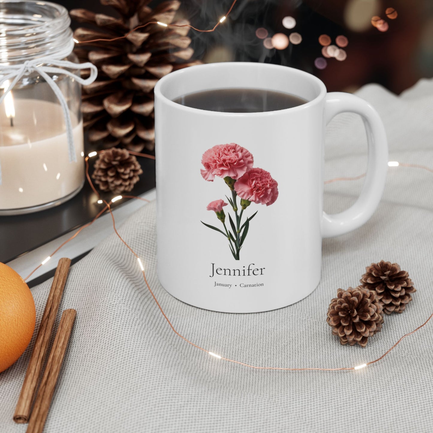 Personalized Birth Flower 11oz Mug