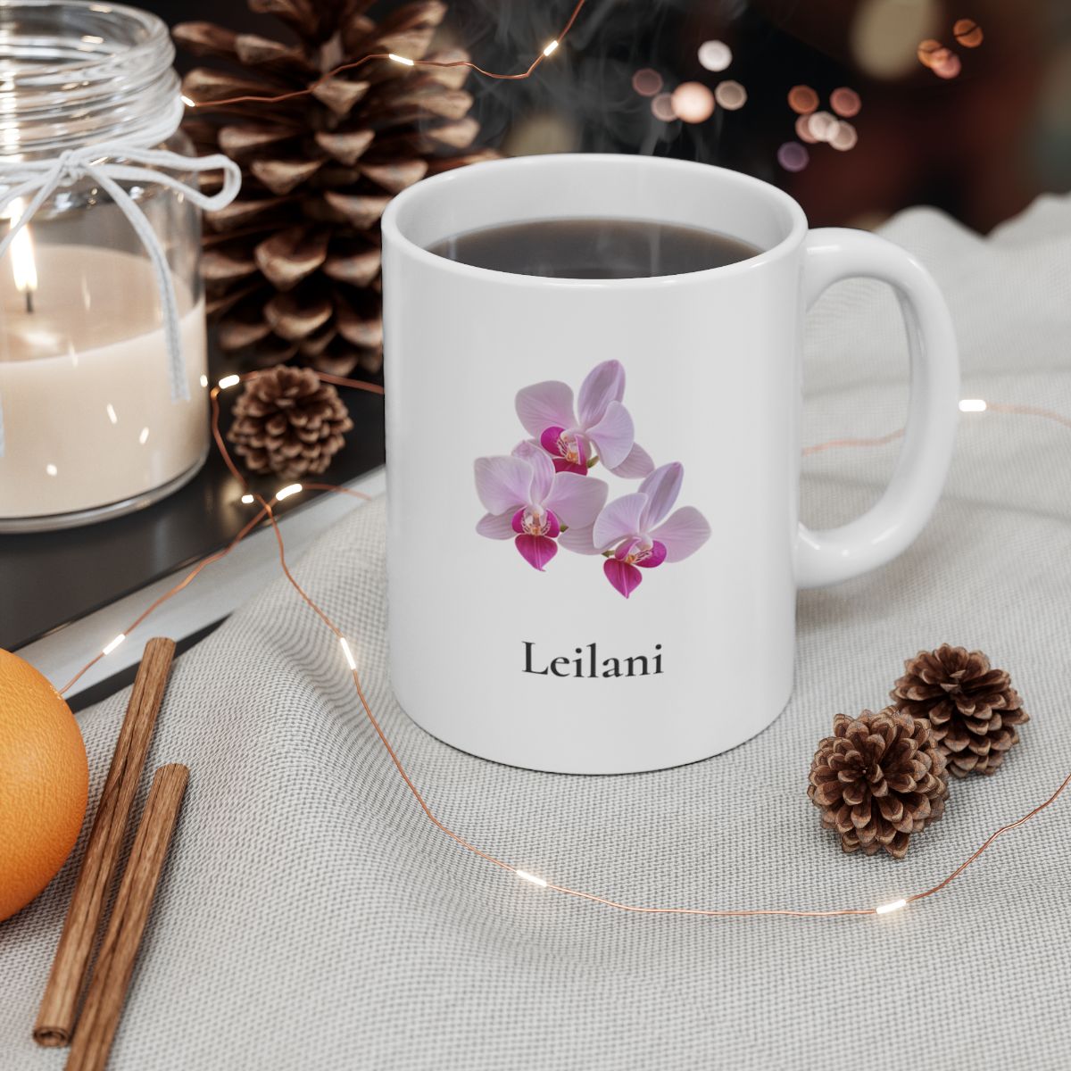 Personalized Hawaiian Flower Mug 11oz