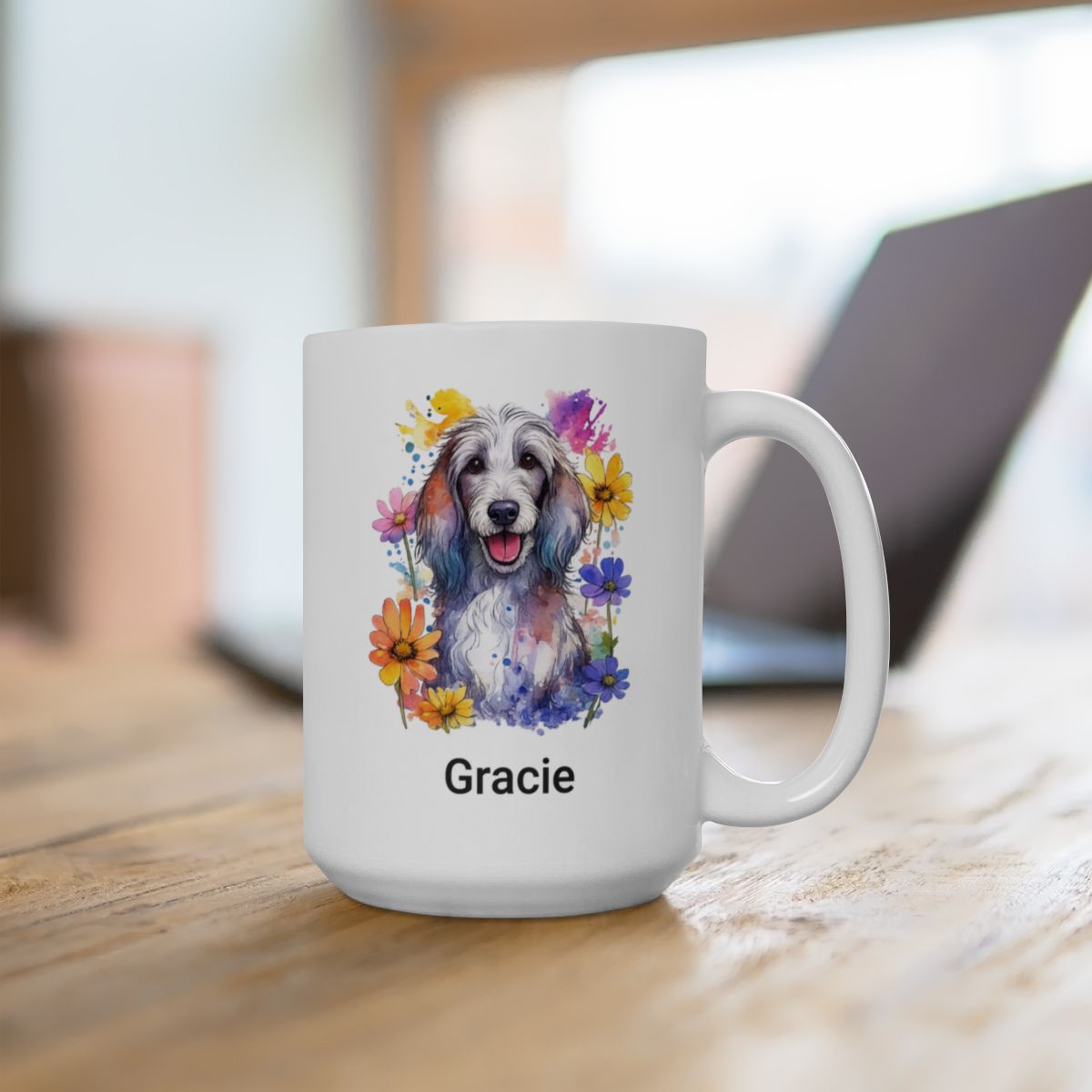 Personalized Dog Watercolor Mug (11oz, 15oz)