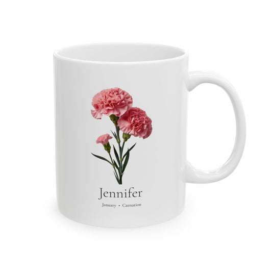 Personalized Birth Flower Mug 11oz