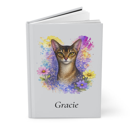 Personalized Cat Watercolor Hardcover Journal