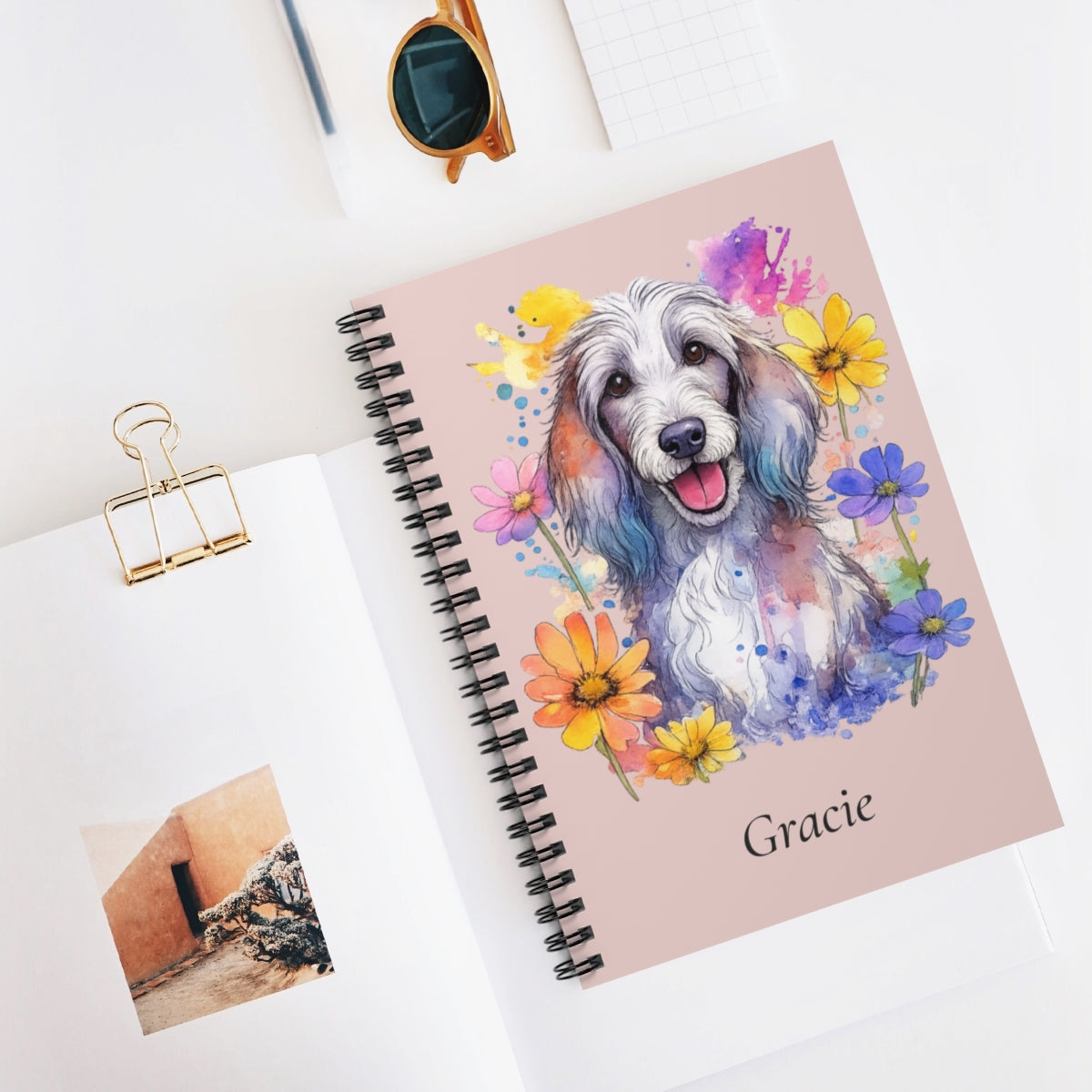Personalized Watercolor Spiral Notebook