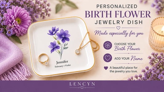 A Personalized Birth Flower Jewelry Dish