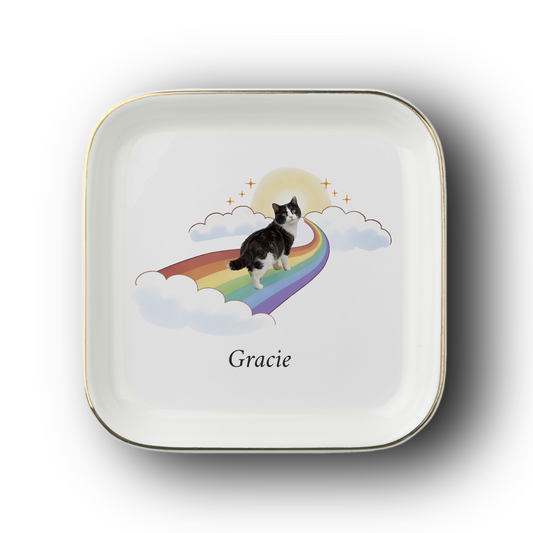 Personalized Cat Memorial Jewelry Dish