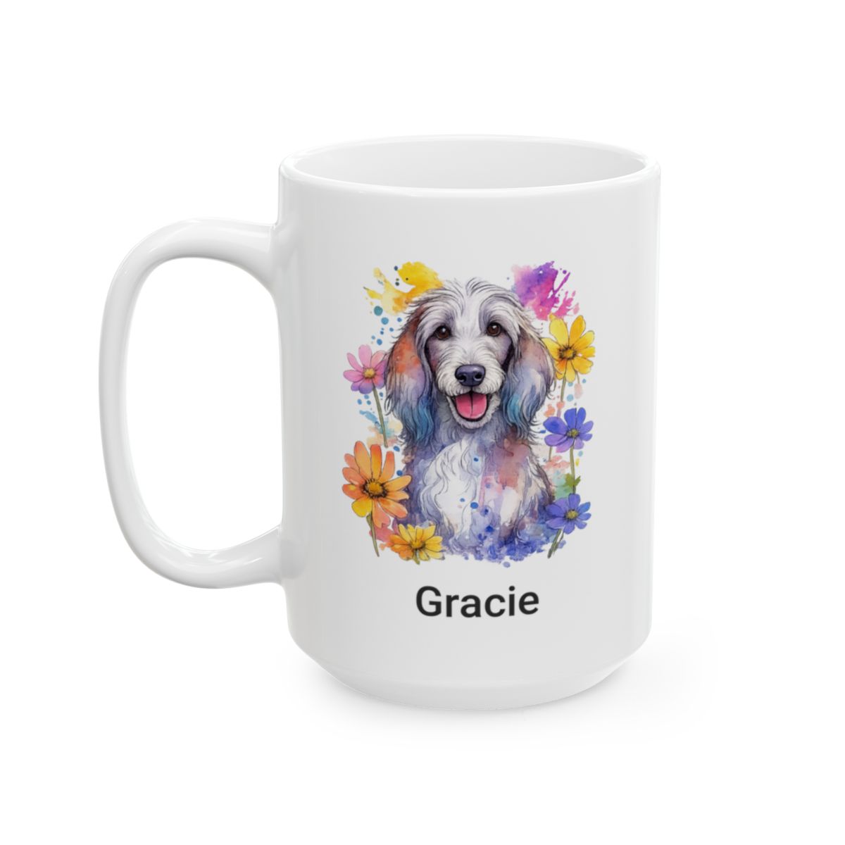 Personalized Dog Watercolor Mug (11oz, 15oz)
