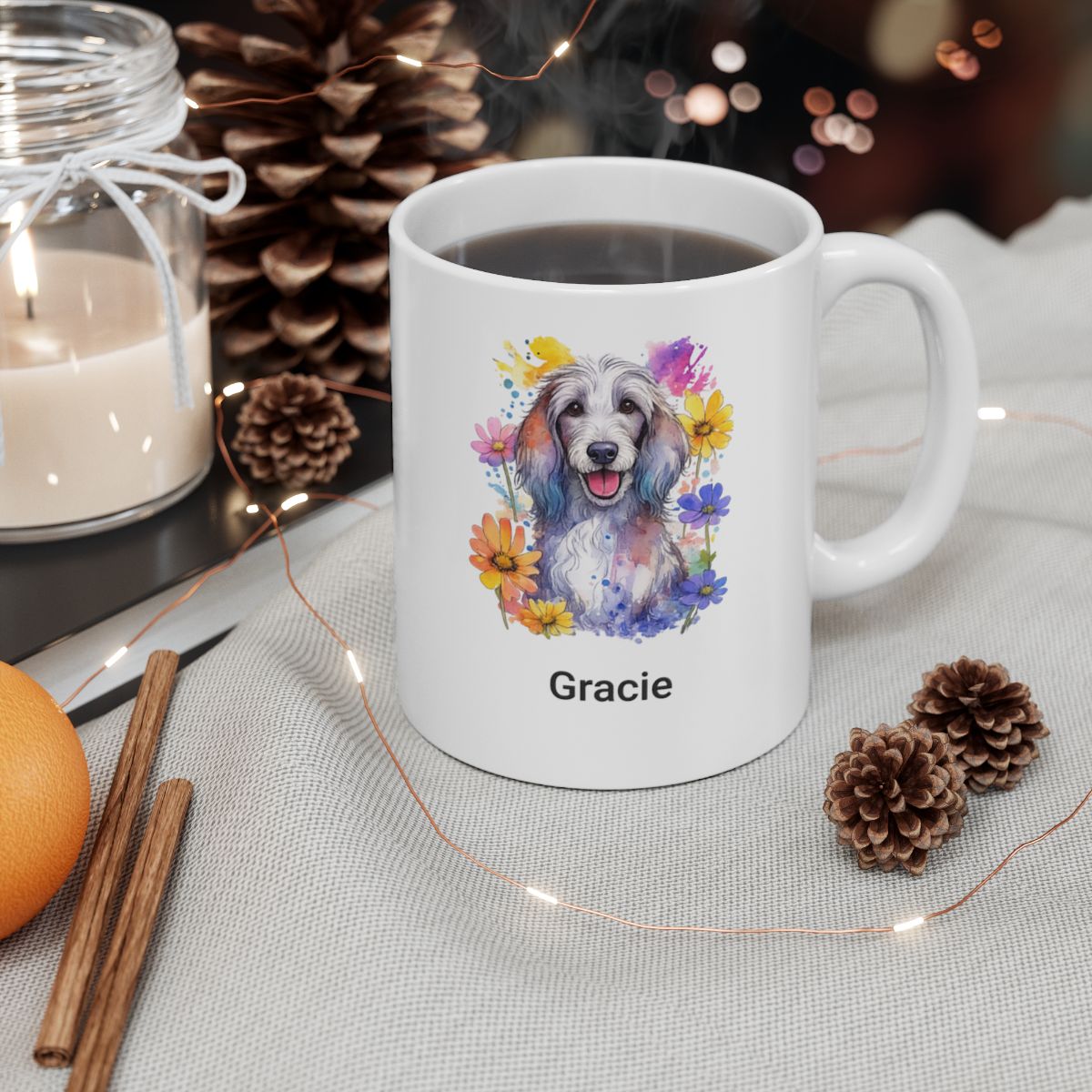 Personalized Dog Watercolor Mug (11oz, 15oz)