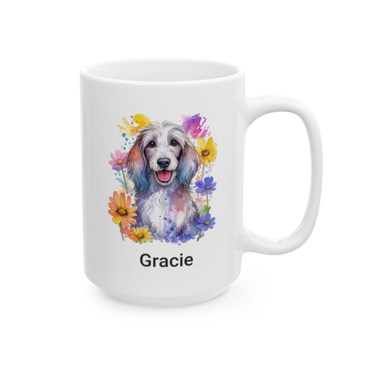 Personalized Dog Watercolor Mug (11oz, 15oz)