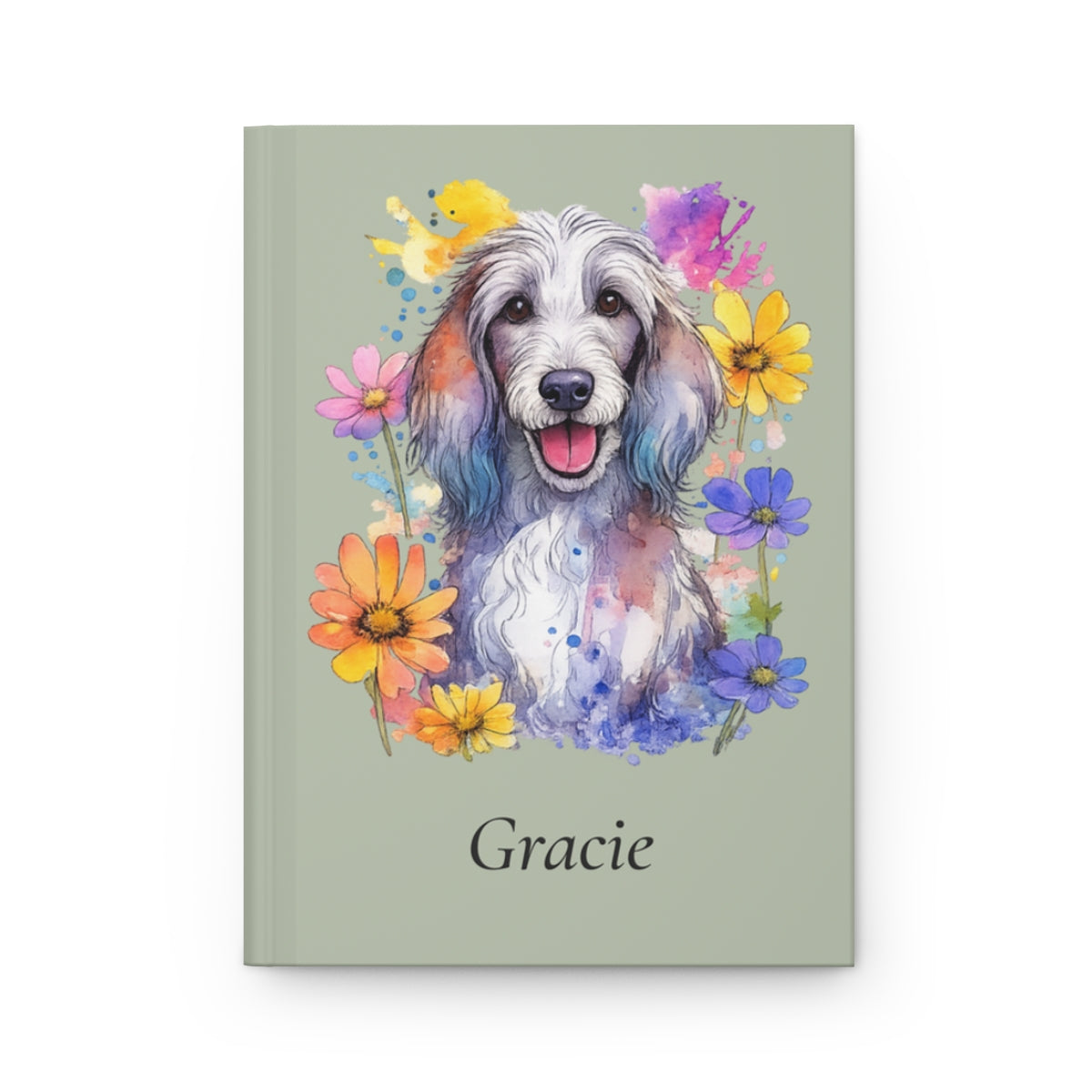 Personalized Dog Watercolor Hardcover Journal