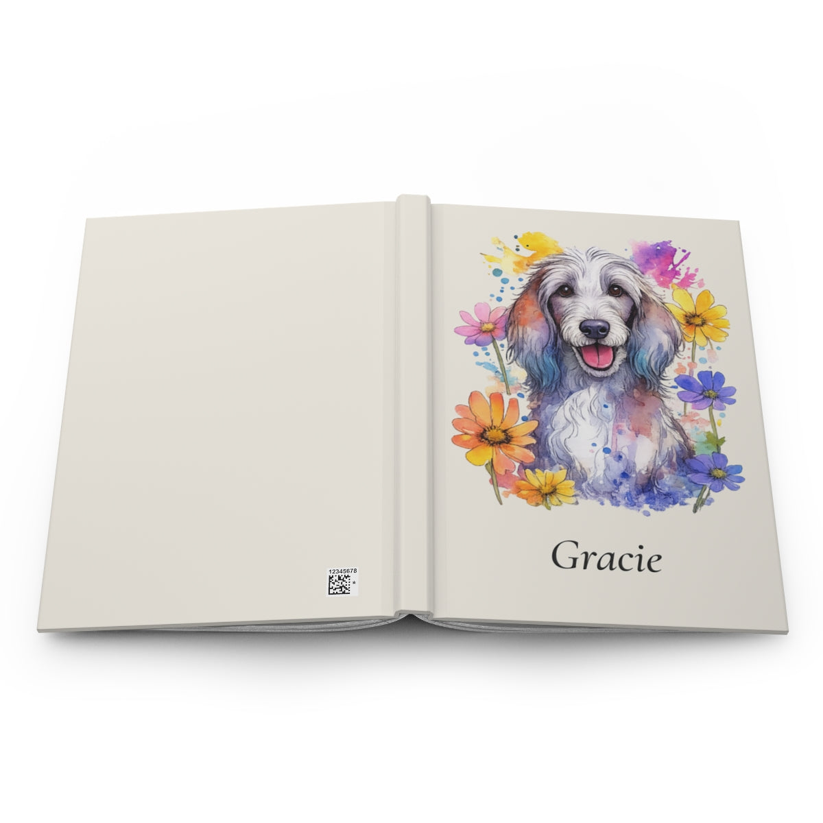 Personalized Dog Watercolor Hardcover Journal