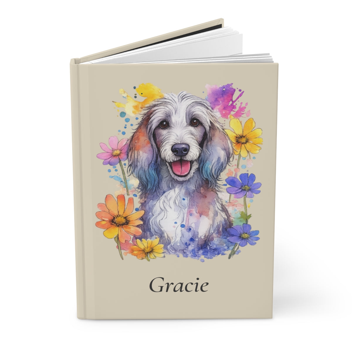 Personalized Dog Watercolor Hardcover Journal