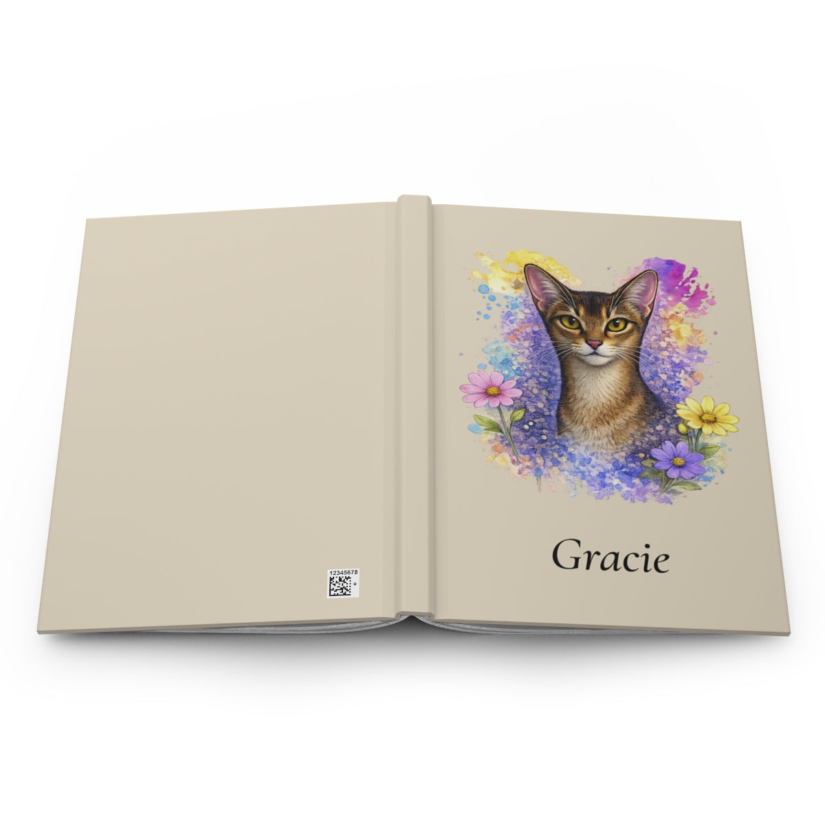 Personalized Cat Watercolor Hardcover Journal