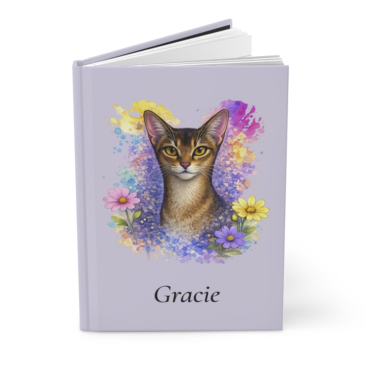 Personalized Cat Watercolor Hardcover Journal