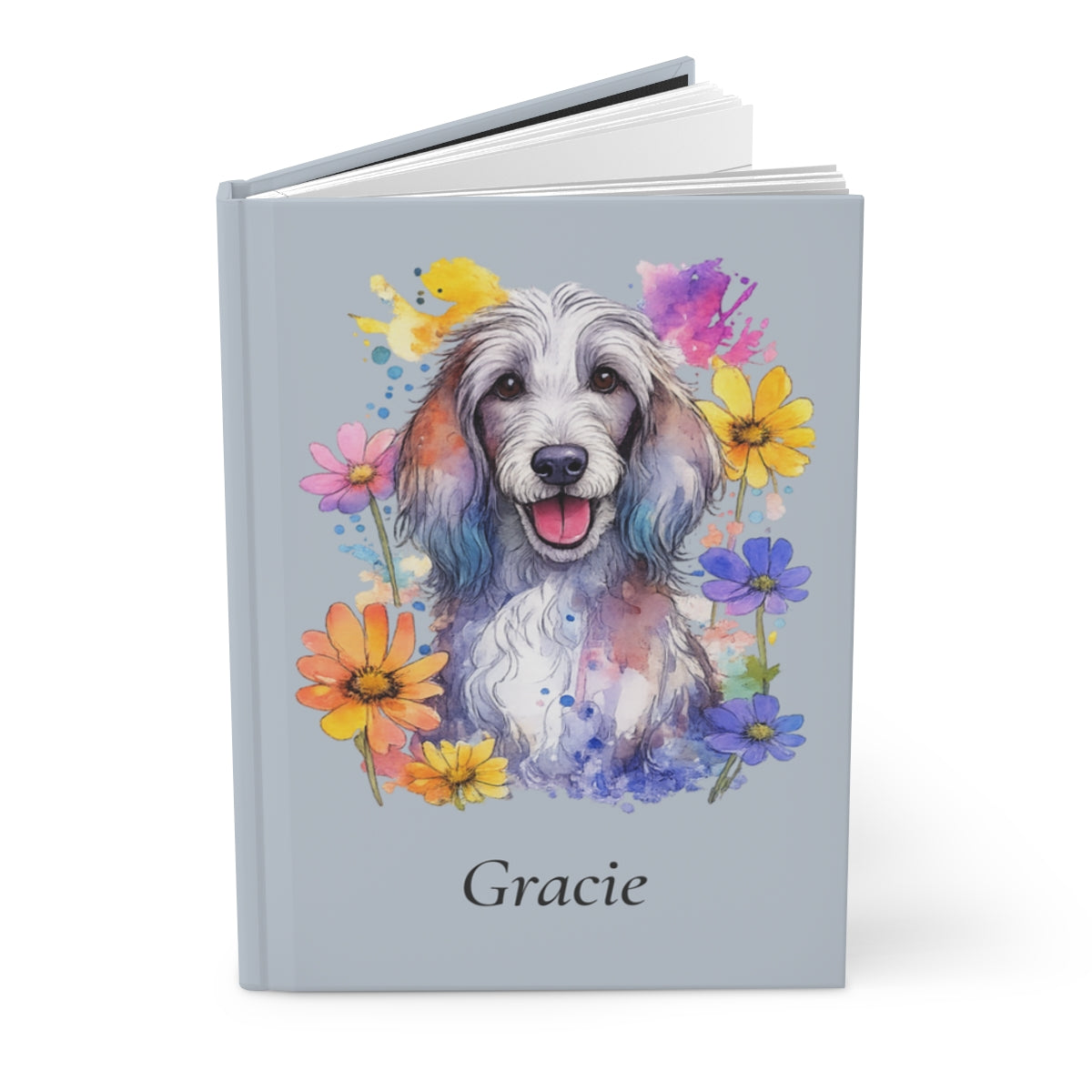 Personalized Dog Watercolor Hardcover Journal