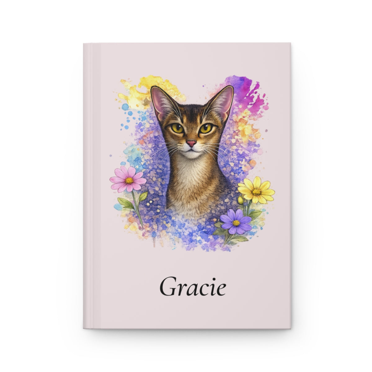 Personalized Cat Watercolor Hardcover Journal