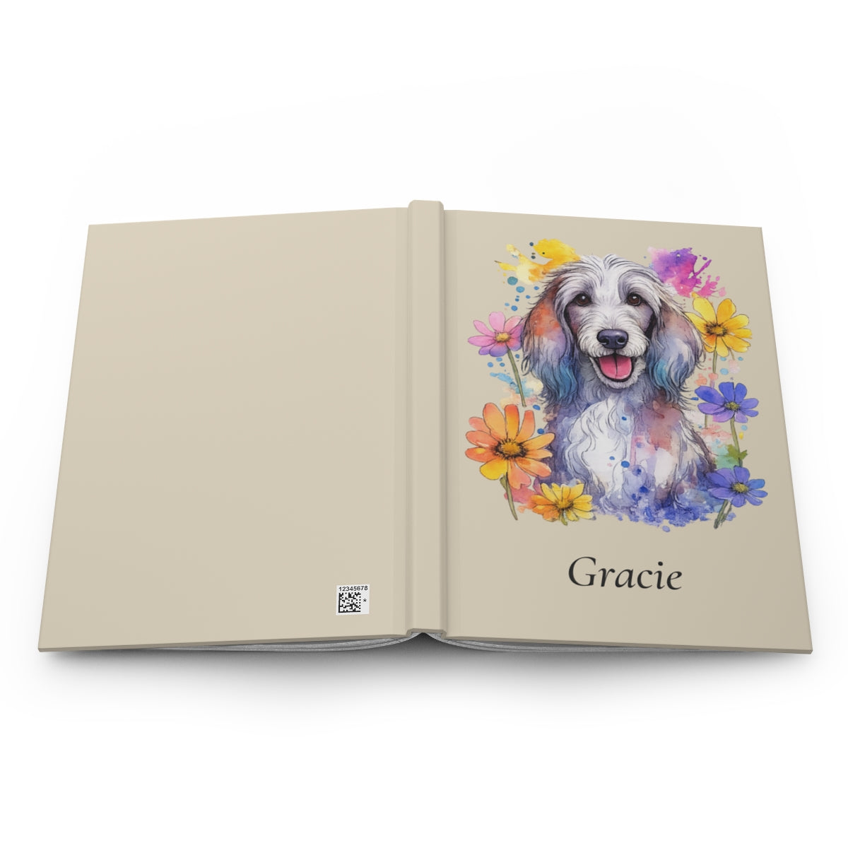 Personalized Dog Watercolor Hardcover Journal