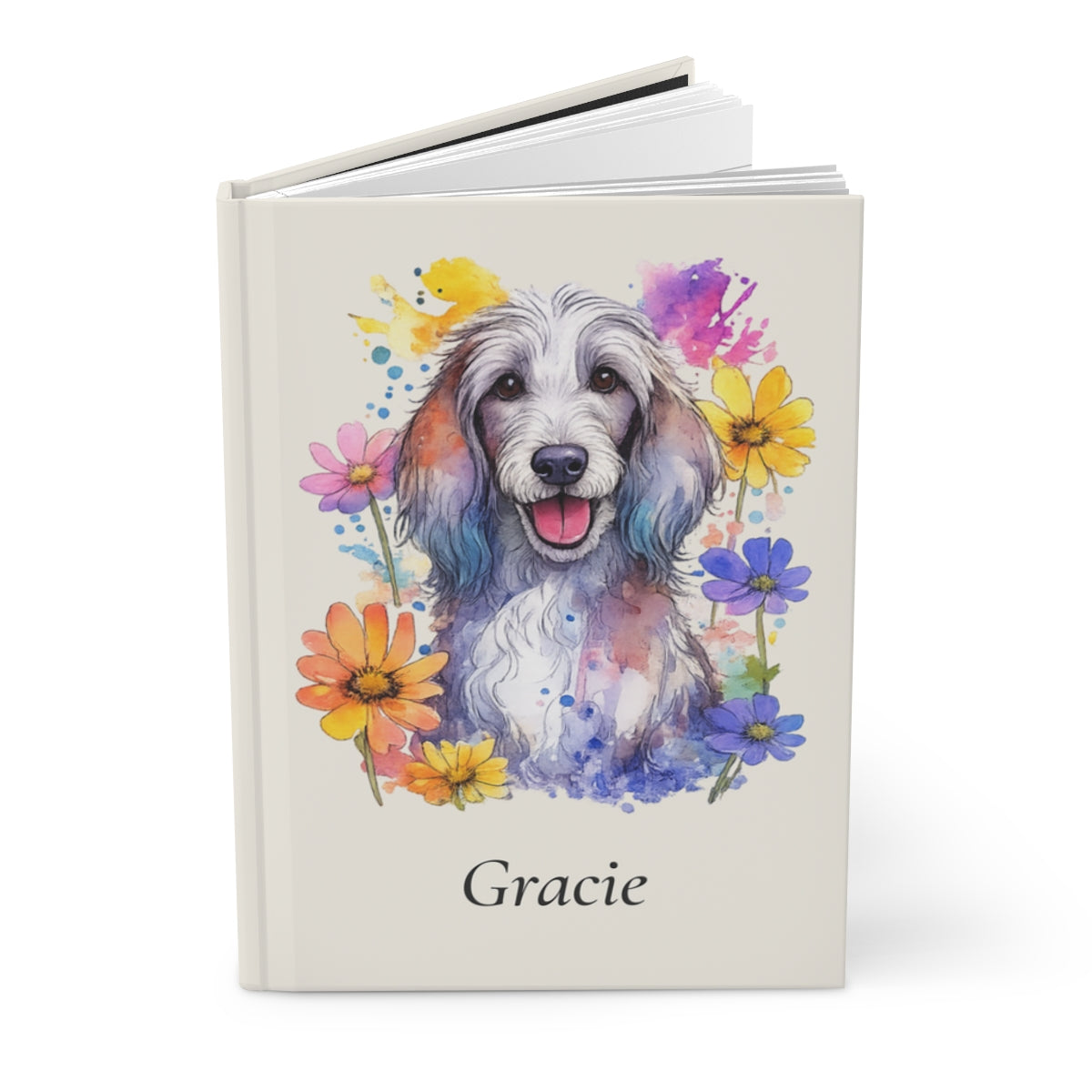 Personalized Dog Watercolor Hardcover Journal