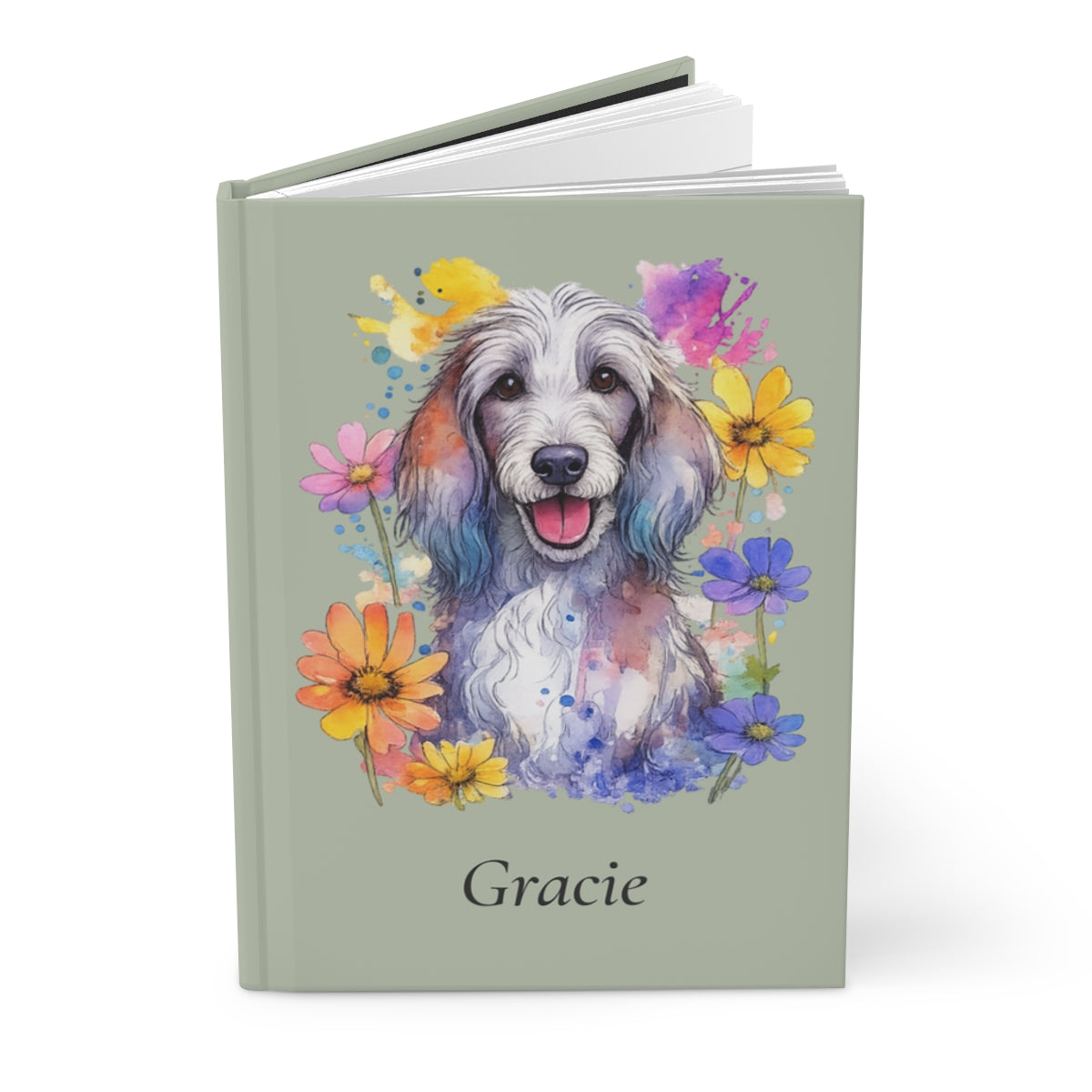 Personalized Dog Watercolor Hardcover Journal