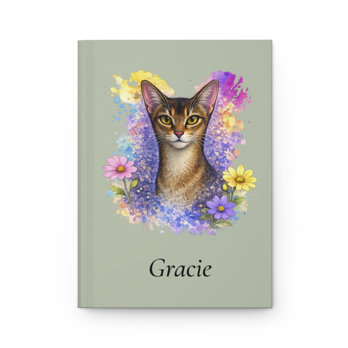 Personalized Cat Watercolor Hardcover Journal