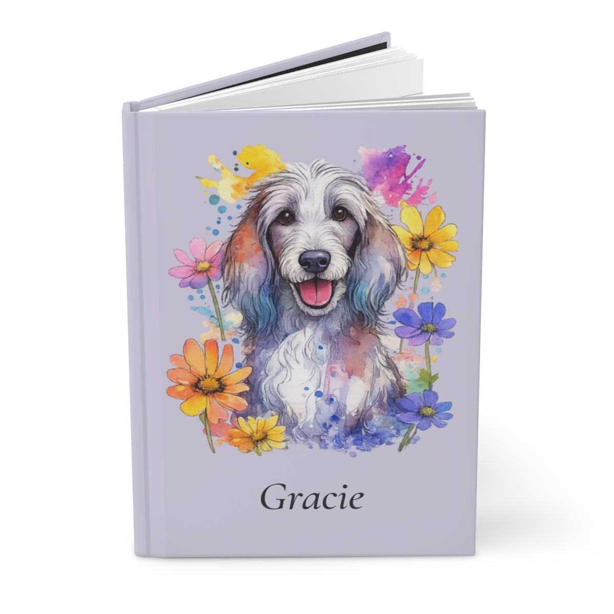 Personalized Dog Watercolor Hardcover Journal