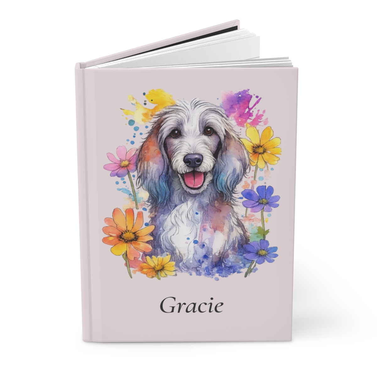 Personalized Dog Watercolor Hardcover Journal