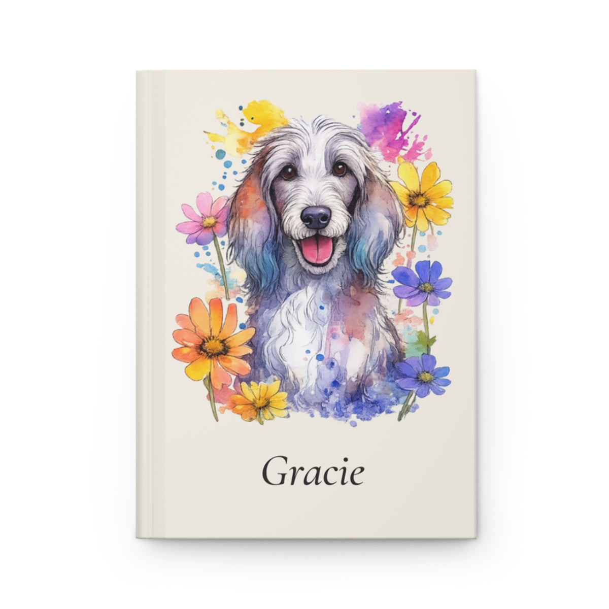 Personalized Dog Watercolor Hardcover Journal