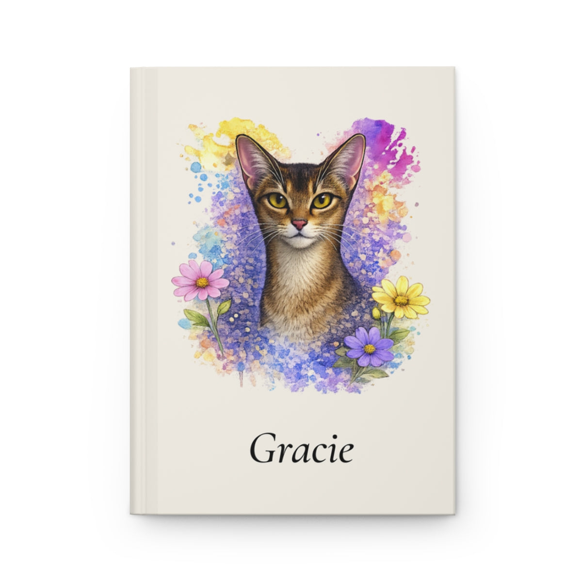 Personalized Cat Watercolor Hardcover Journal