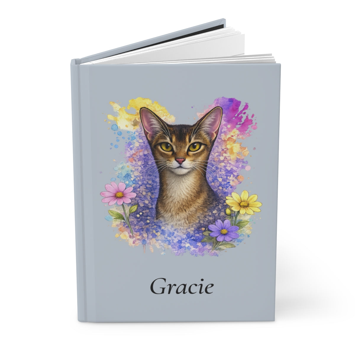 Personalized Cat Watercolor Hardcover Journal