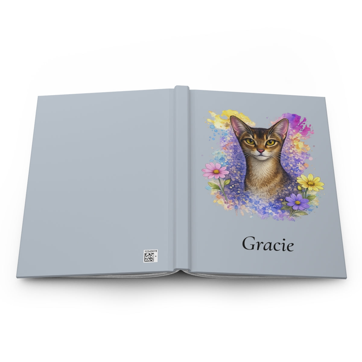 Personalized Cat Watercolor Hardcover Journal