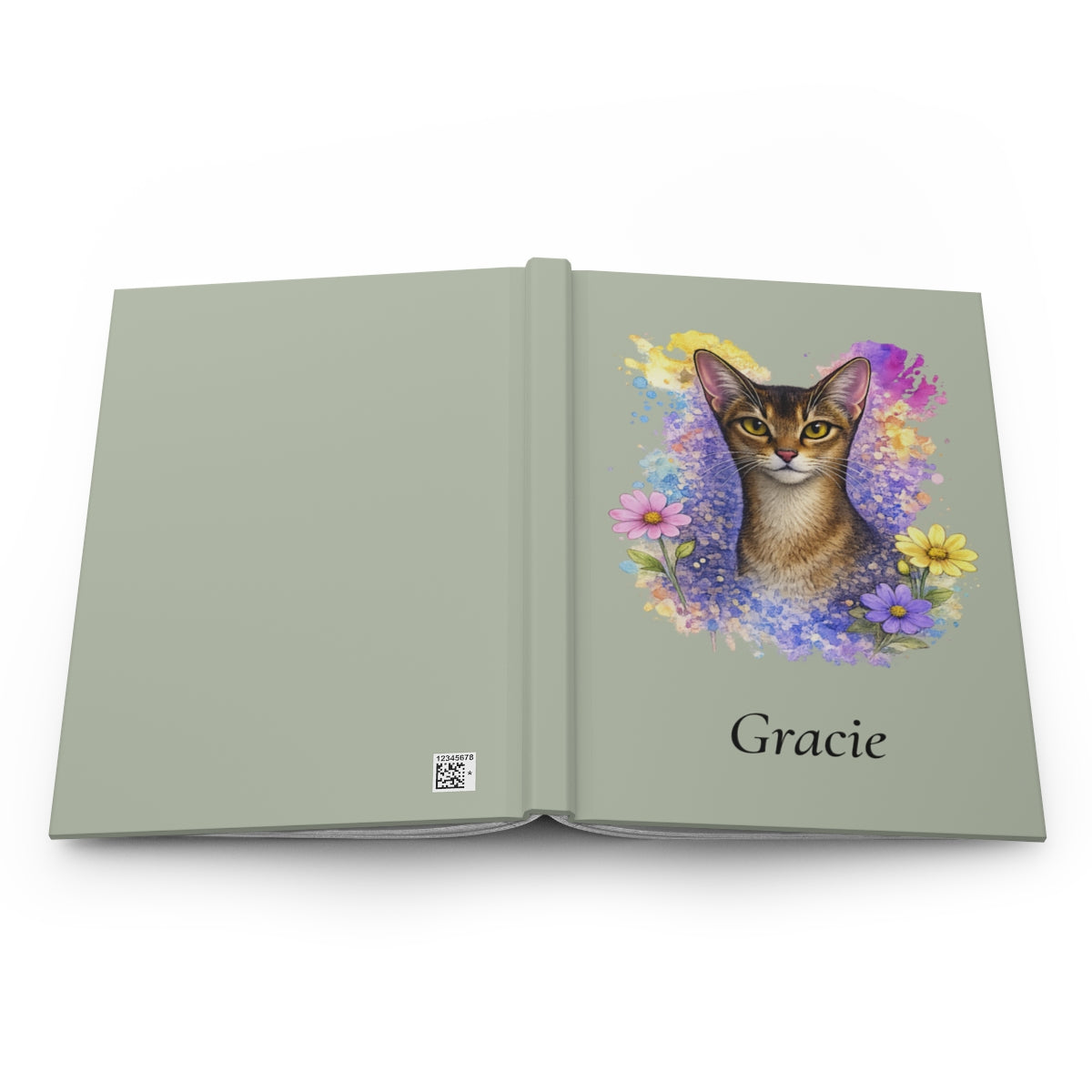 Personalized Cat Watercolor Hardcover Journal
