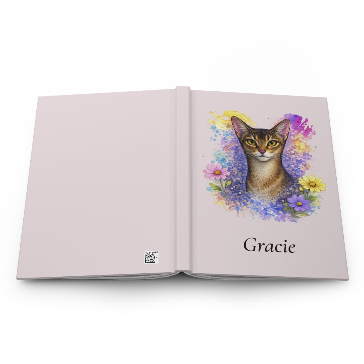 Personalized Cat Watercolor Hardcover Journal