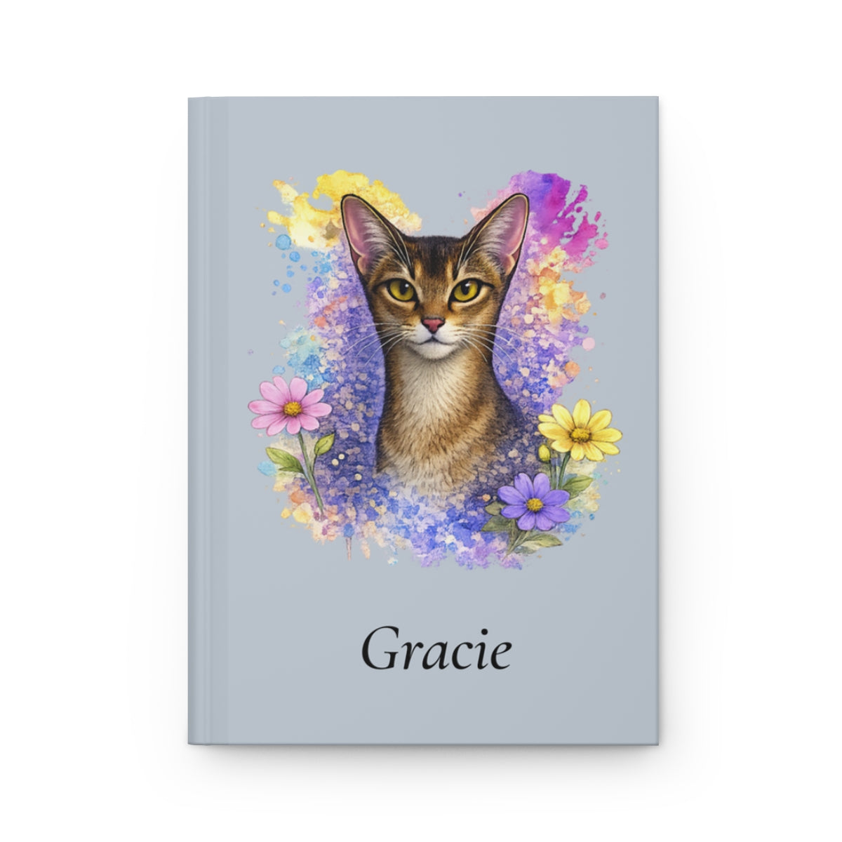 Personalized Cat Watercolor Hardcover Journal