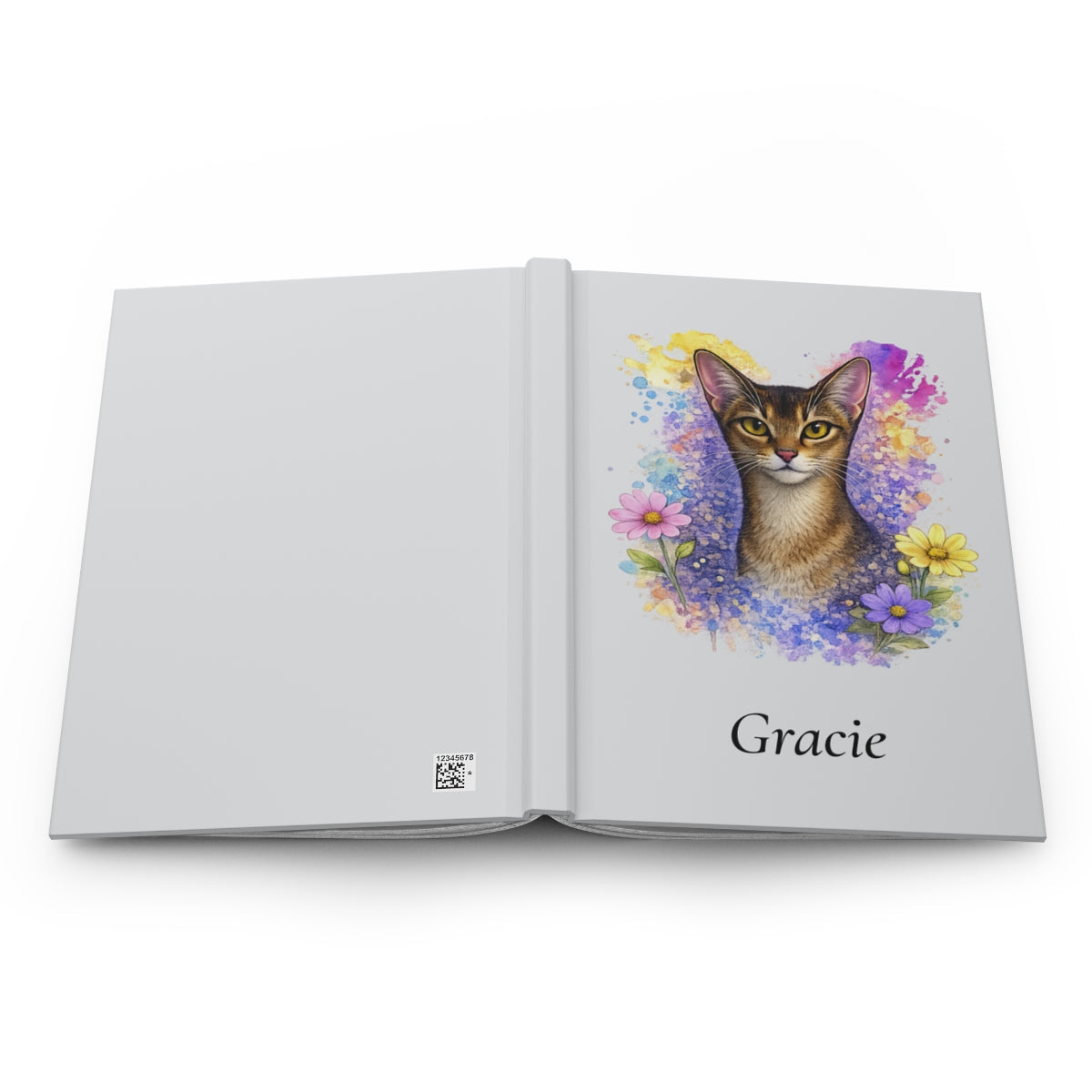 Personalized Cat Watercolor Hardcover Journal