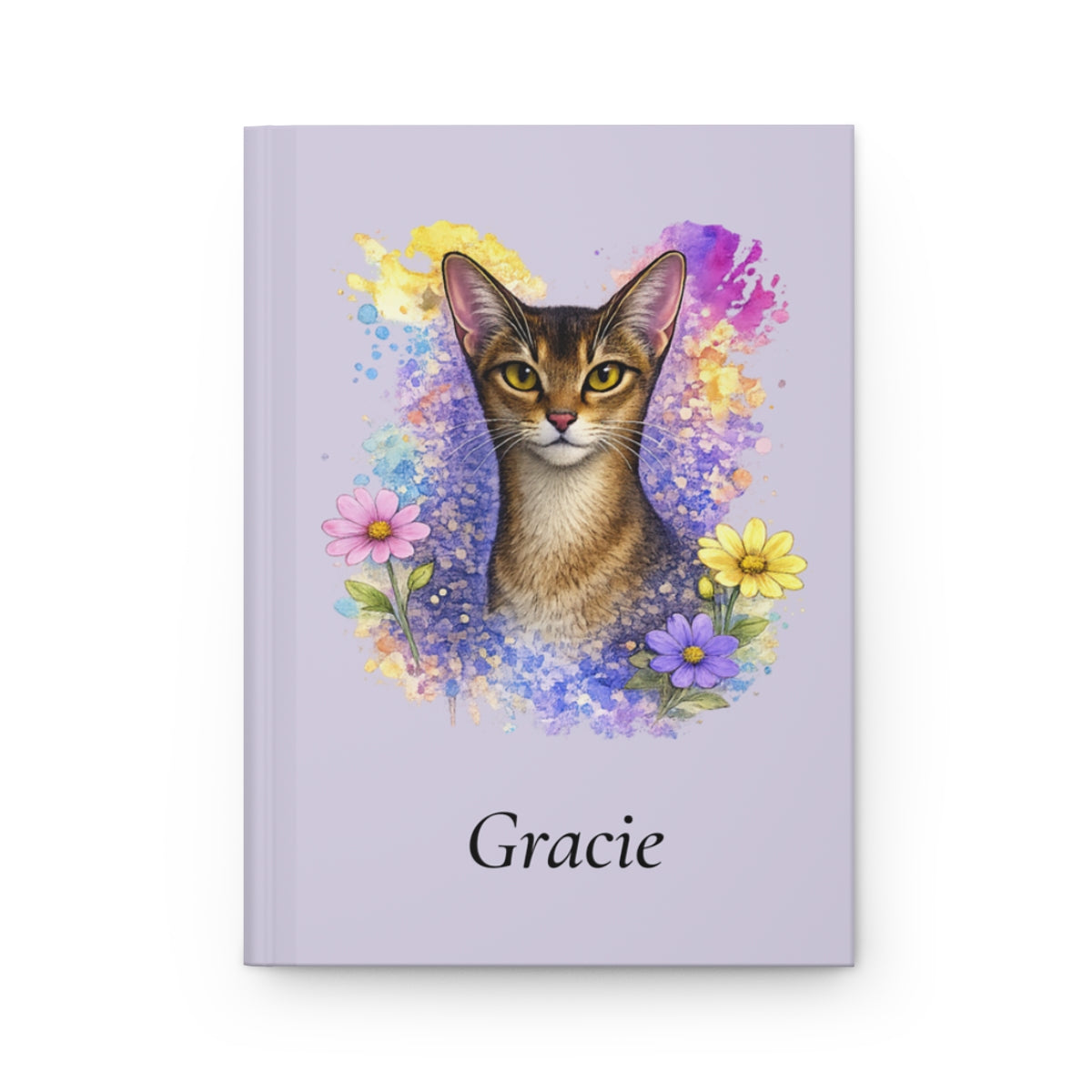 Personalized Cat Watercolor Hardcover Journal