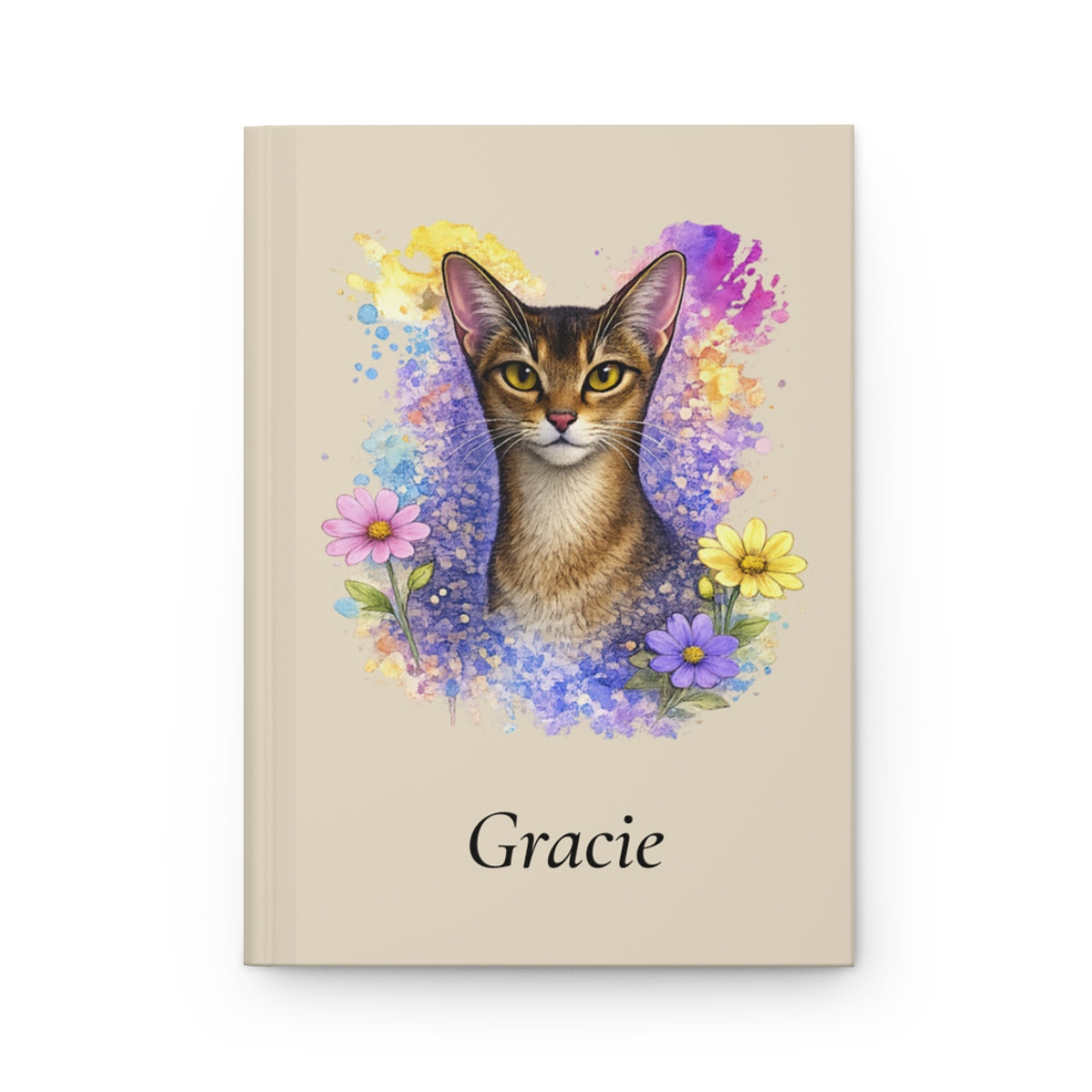 Personalized Cat Watercolor Hardcover Journal