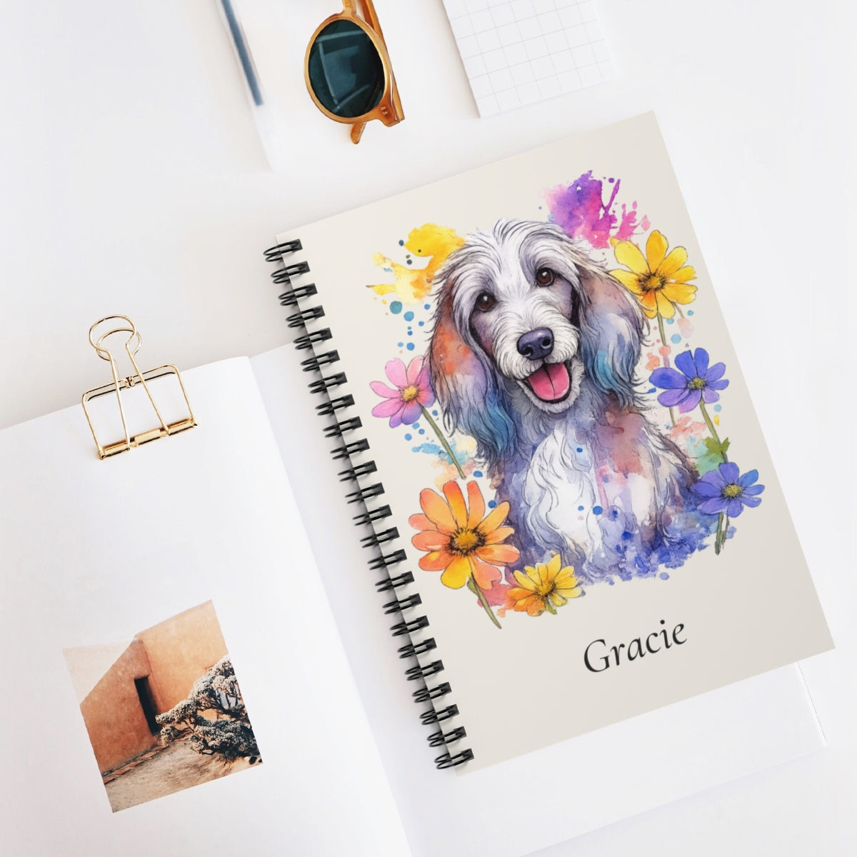 Personalized Watercolor Spiral Notebook