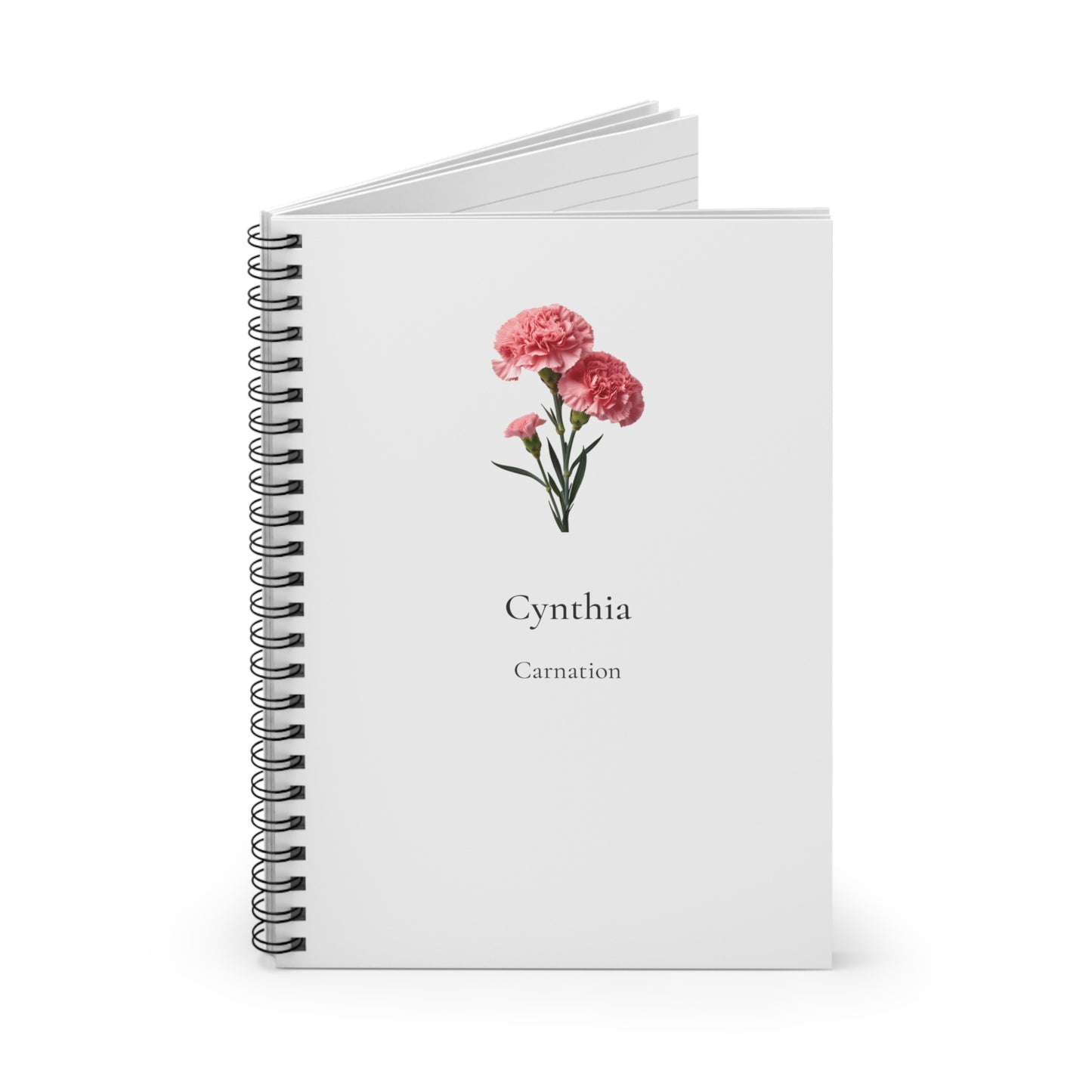 Personalized Floral Spiral Notebook