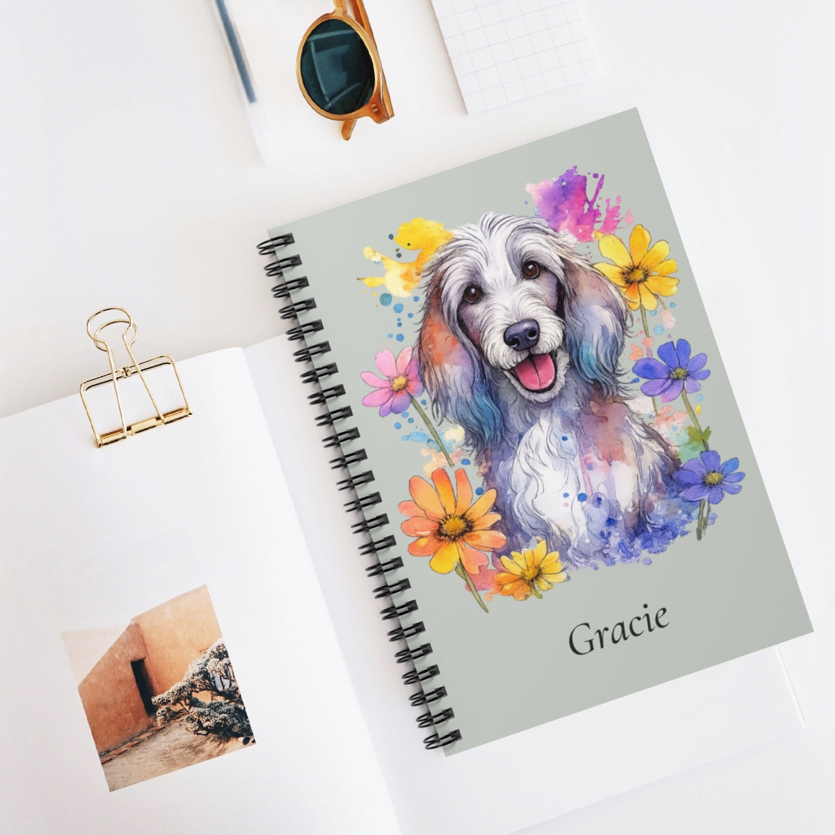 Personalized Watercolor Spiral Notebook