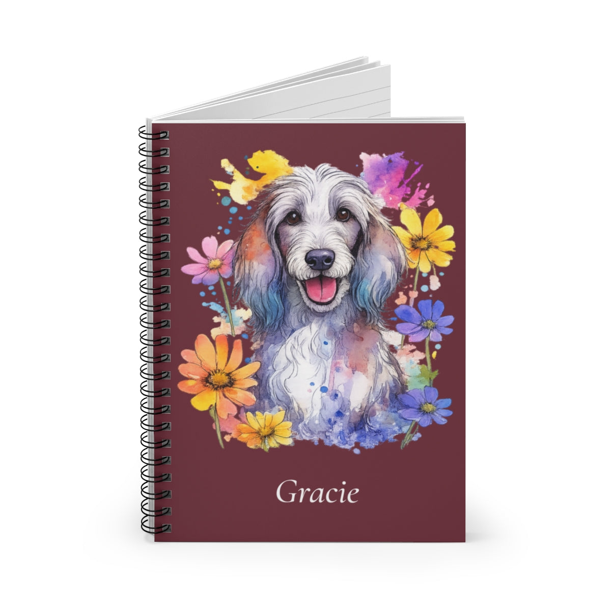 Personalized Watercolor Spiral Notebook