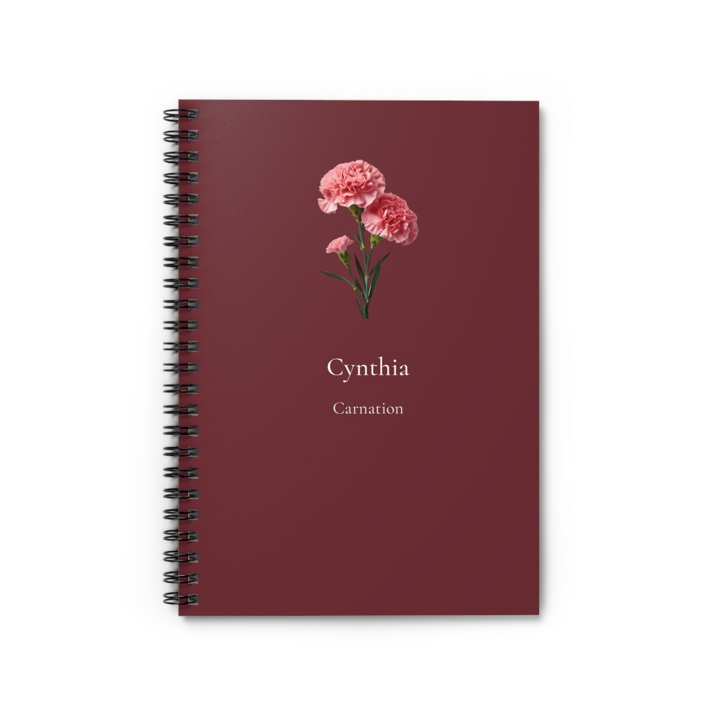 Personalized Floral Spiral Notebook