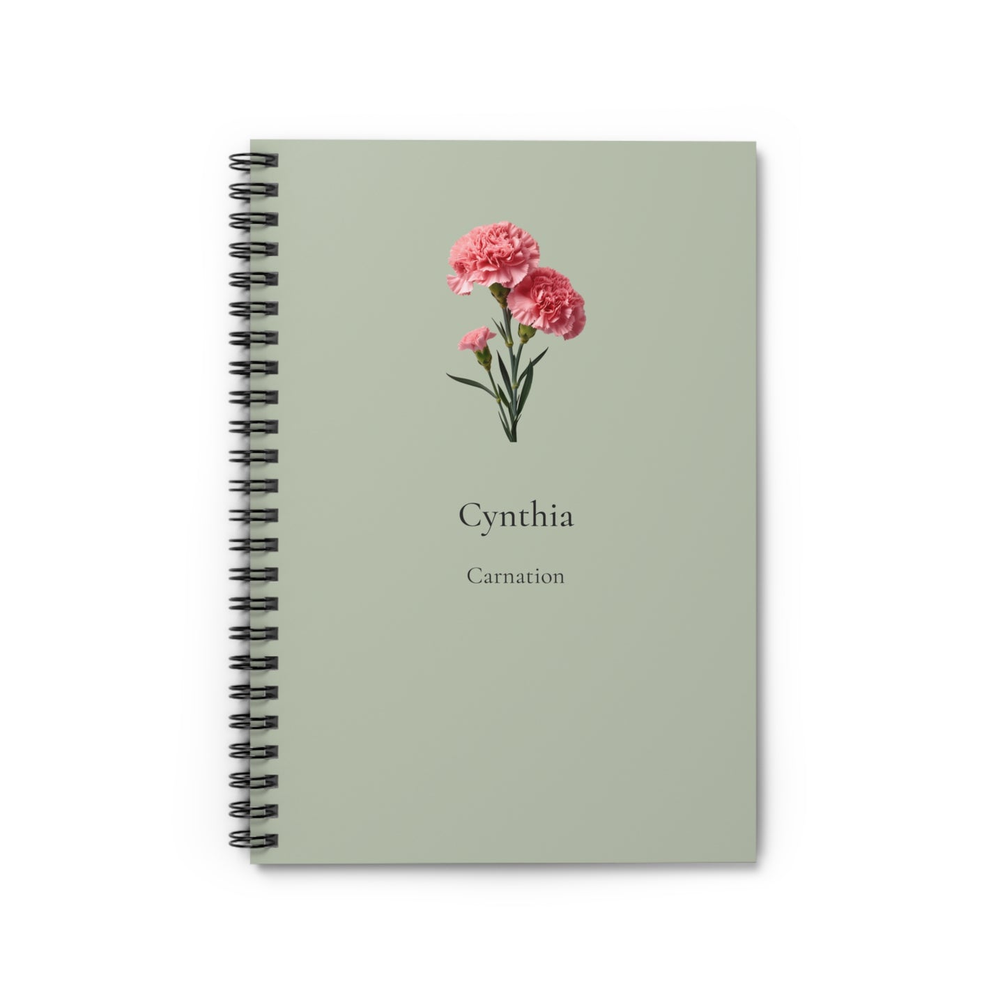 Personalized Floral Spiral Notebook