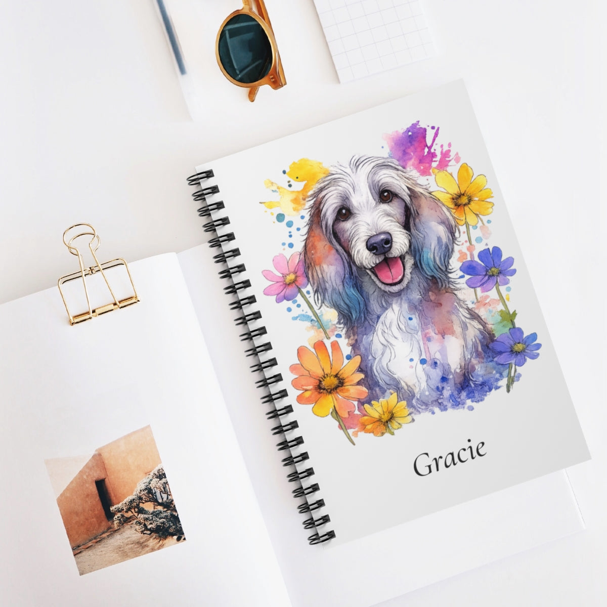 Personalized Watercolor Spiral Notebook