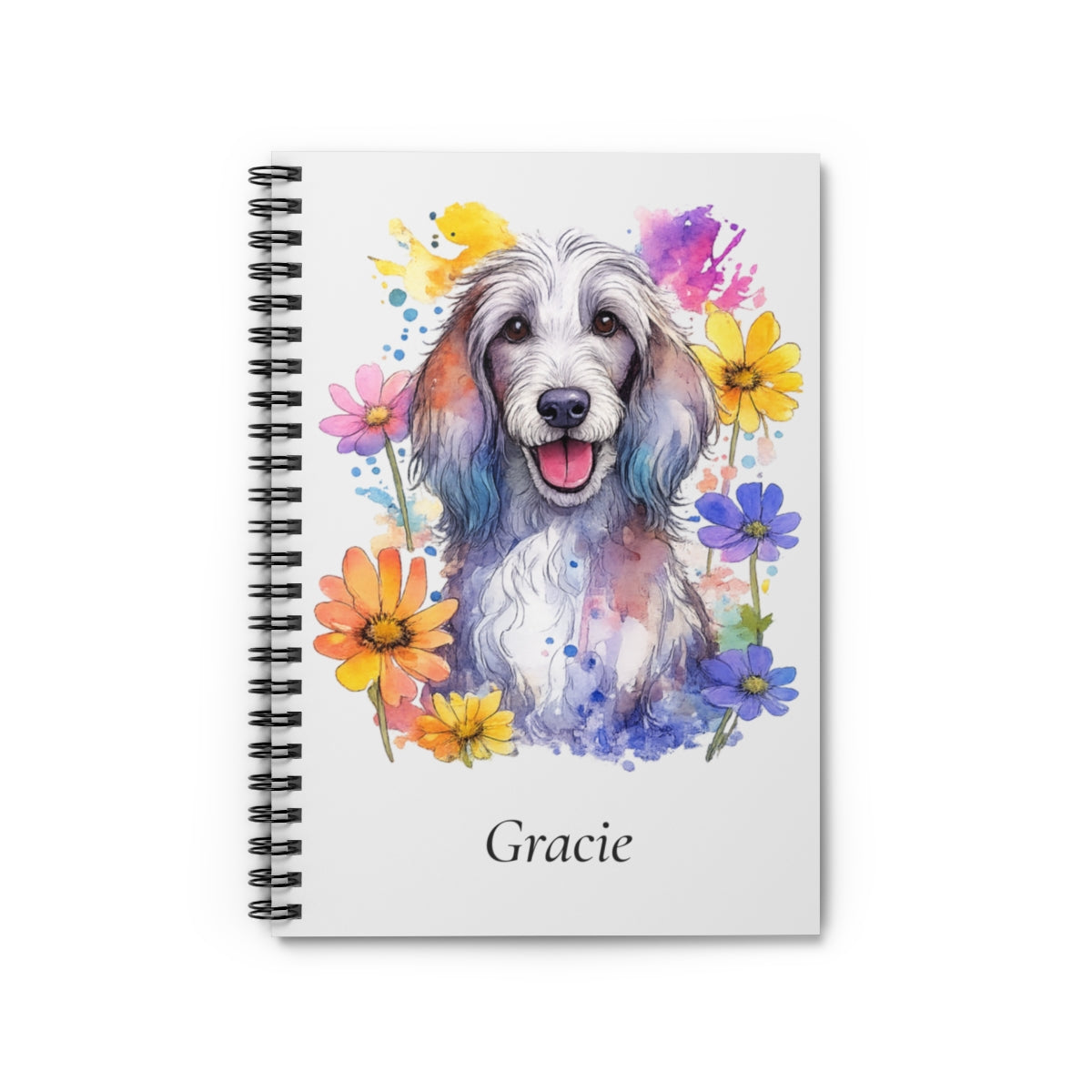 Personalized Watercolor Spiral Notebook