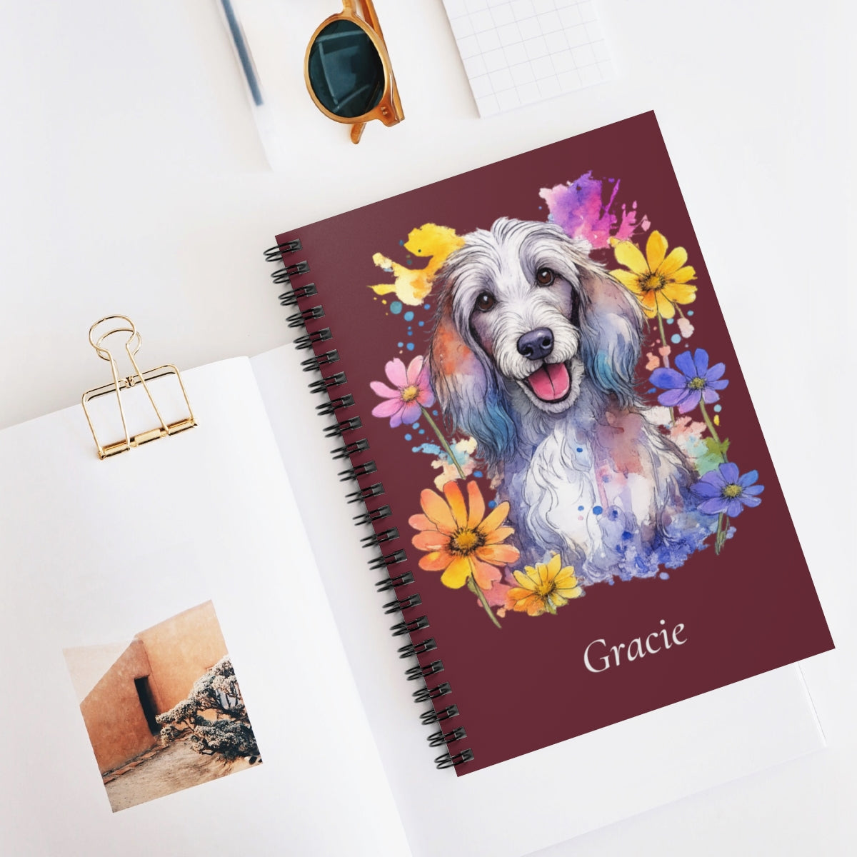 Personalized Watercolor Spiral Notebook