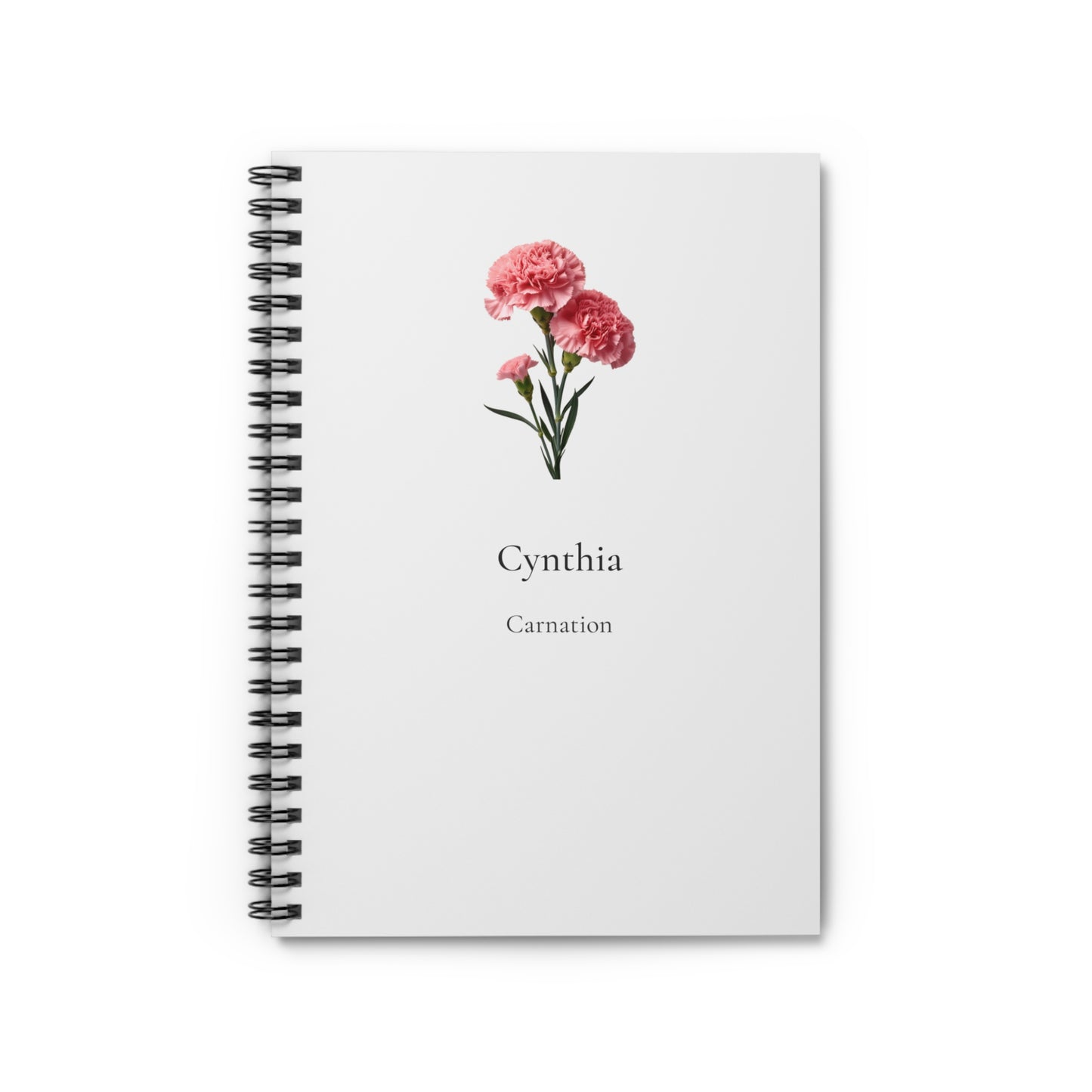 Personalized Floral Spiral Notebook