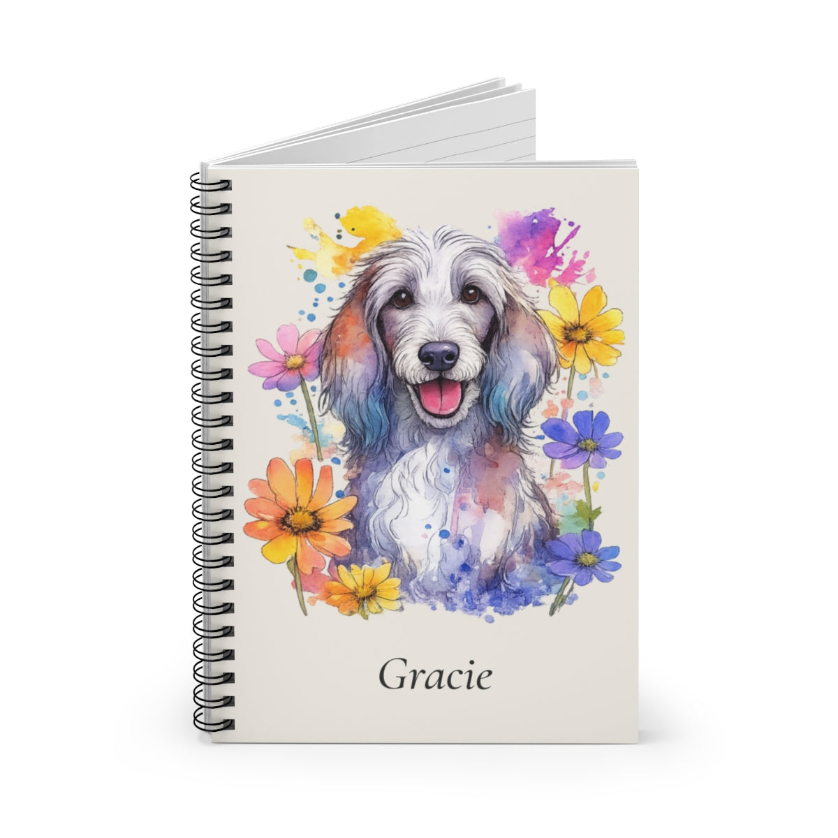 Personalized Watercolor Spiral Notebook