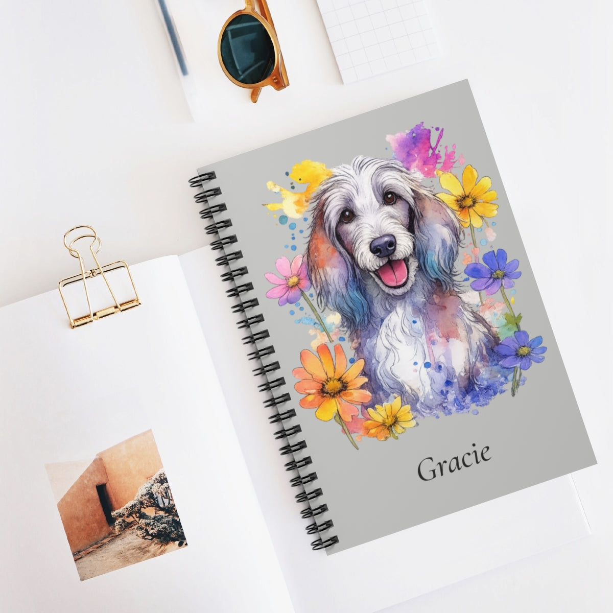 Personalized Watercolor Spiral Notebook