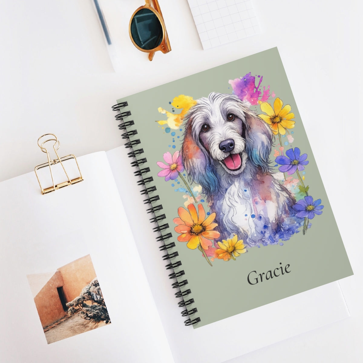 Personalized Watercolor Spiral Notebook