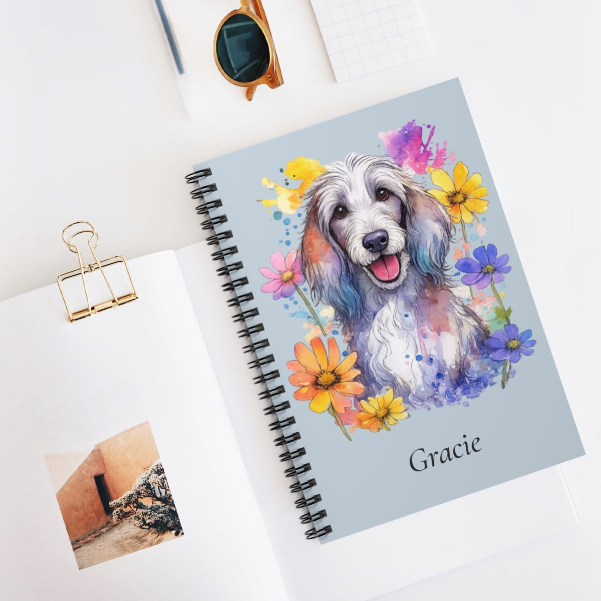 Personalized Watercolor Spiral Notebook