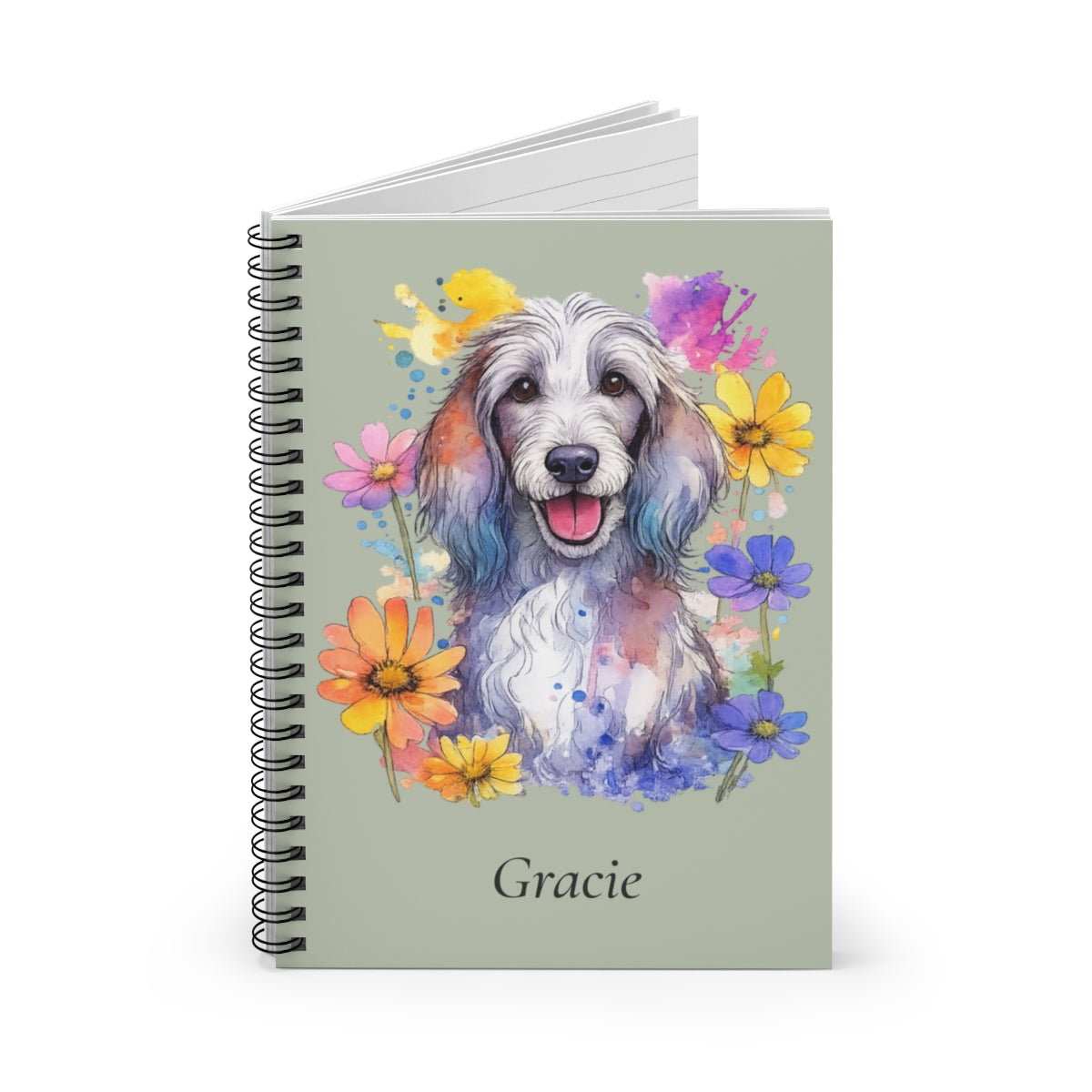 Personalized Watercolor Spiral Notebook